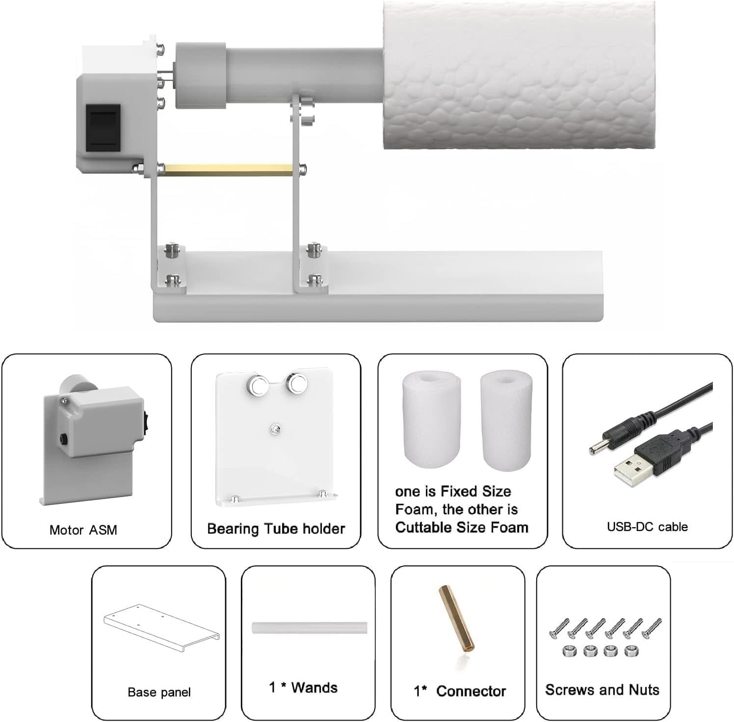 2 Ways Rotation Cup Turner Tumbler for Crafts,Tumbler Turner for DIY Glitter Epoxy, Professional Designed Tumbler Cup Spinner Machine Kit for Starter