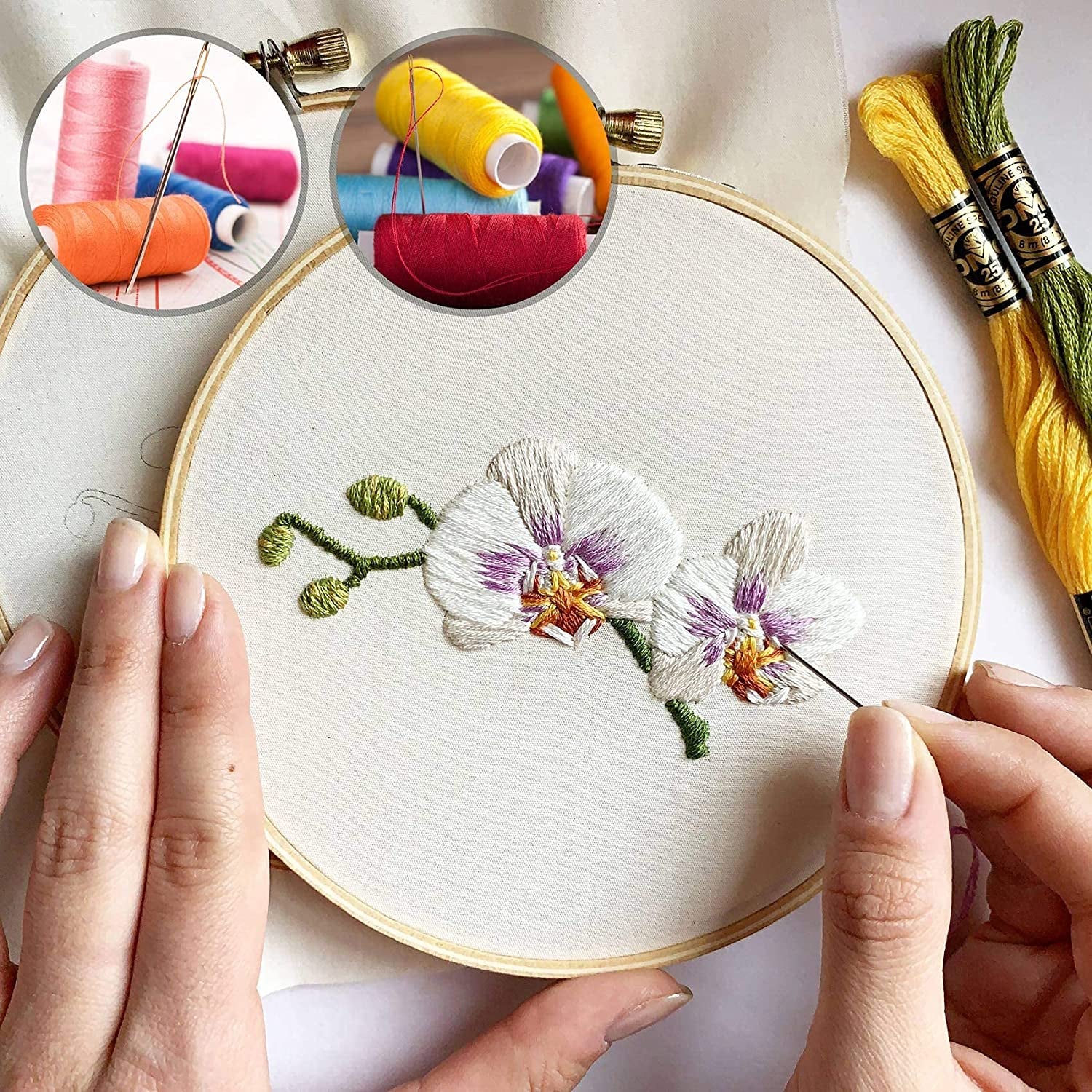 25/50 PCS Premium Large Eye Large Gage Needles for Hand Sewing with 2 Needle Threaders, Assorted Sizes, Embroidery Needles for Hand Sewing, Big Eye Needle