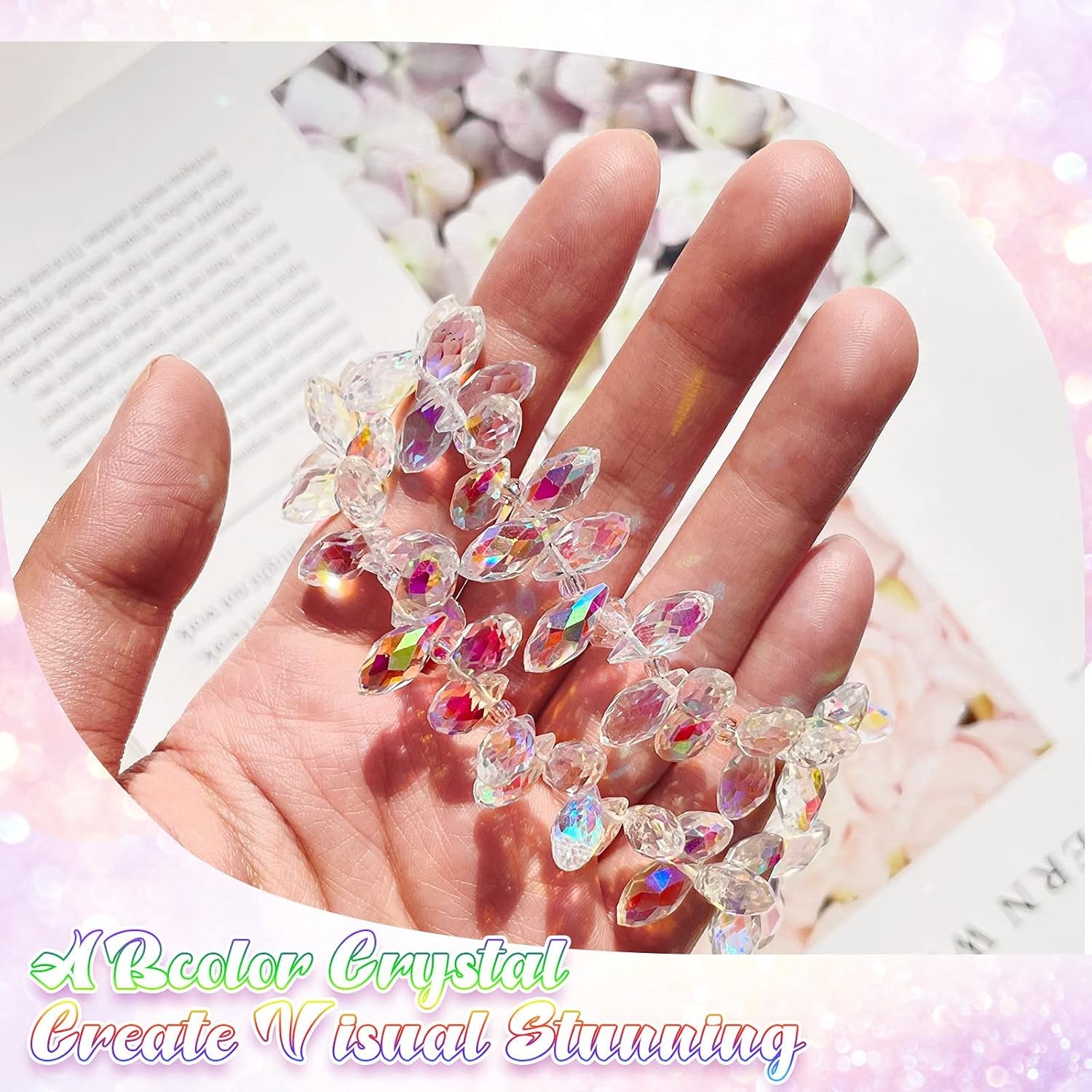 200 Pieces Teardrop Chandelier Crystal Pendants 6 X 12 Mm Crystal Beads for Chandelier Jewelry Making DIY Project Earring Necklaces Bracelets