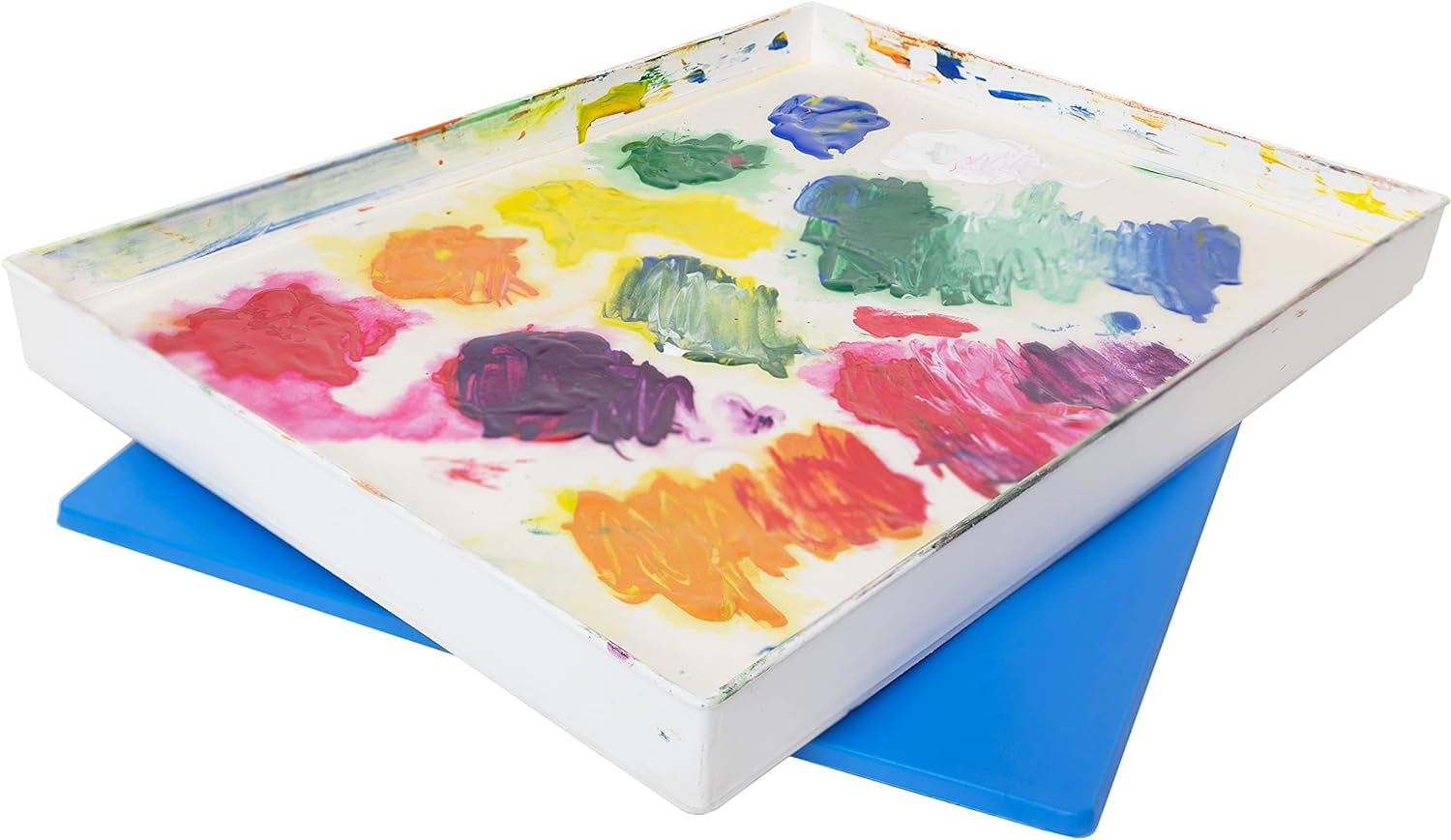 Artist Palette Seal, 12In X 16In Airtight Palette Container, Keeps Wet Paint Fresh for Weeks, Oil or Acrylic Painting Palette with Lid, Seal, Blue Lid Box, Made in USA