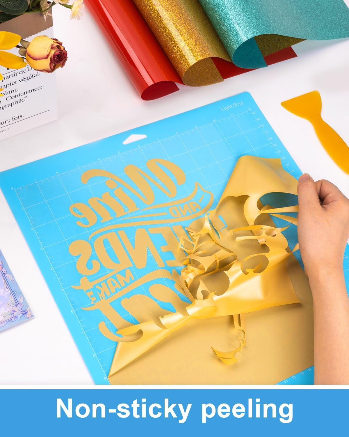 Heat Transfer Vinyl 12" X 10" - 100 Sheets 63 Assorted Colors Glitter and Matte Bulk HTV Iron on Vinyl for Cricut/Cameo Bundle, DIY Shirts, Bags, Socks, Pillow - Washed and Easy to Cut & Weed