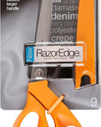 Razoredge Fabric Scissors - 9" Heavy Duty Fabric Shears with Ergonomic Handle - Orange