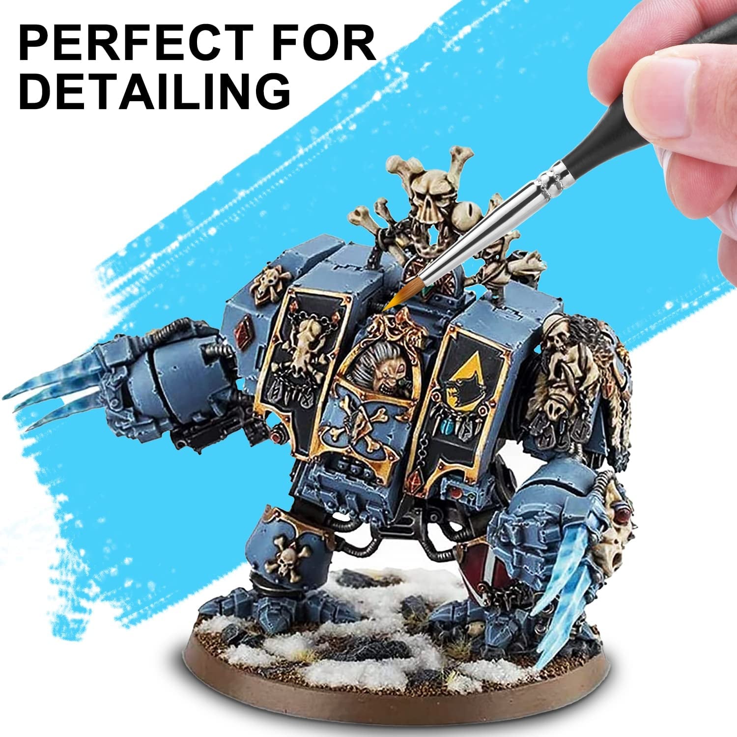 Kolinsky Sable Watercolor Brushes, 10Pcs Sable Detail Paint Brush Set Will Keep a Fine Tip Point and Spring for Watercolor Acrylic Gouache, Miniature, Nail Art & Models Warhammer 40K