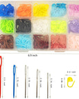 300 Pcs Stitch Markers,15 Colors Knitting Crochet Locking,15 Pcs Large Eye Blunt Sewing Needles with Storage Box