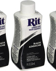 Rit Liquid Fabric Dye Black 8 Ounces, Pack of 3