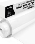 Vinyl Heat Transfer 12" X 100Ft-White Matte Htv Iron on Vinyl Roll for Cricut/Cameo Bundle, DIY Shirts, Bags, Socks, Shoes, Pillow and Other Frabic - Washed and Easy to Cut & Weed