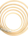 5 Pieces Embroidery Hoops Bamboo Circle Cross Stitch Hoop Ring 5 Inch to 10 Inch for Embroidery and Cross Stitch