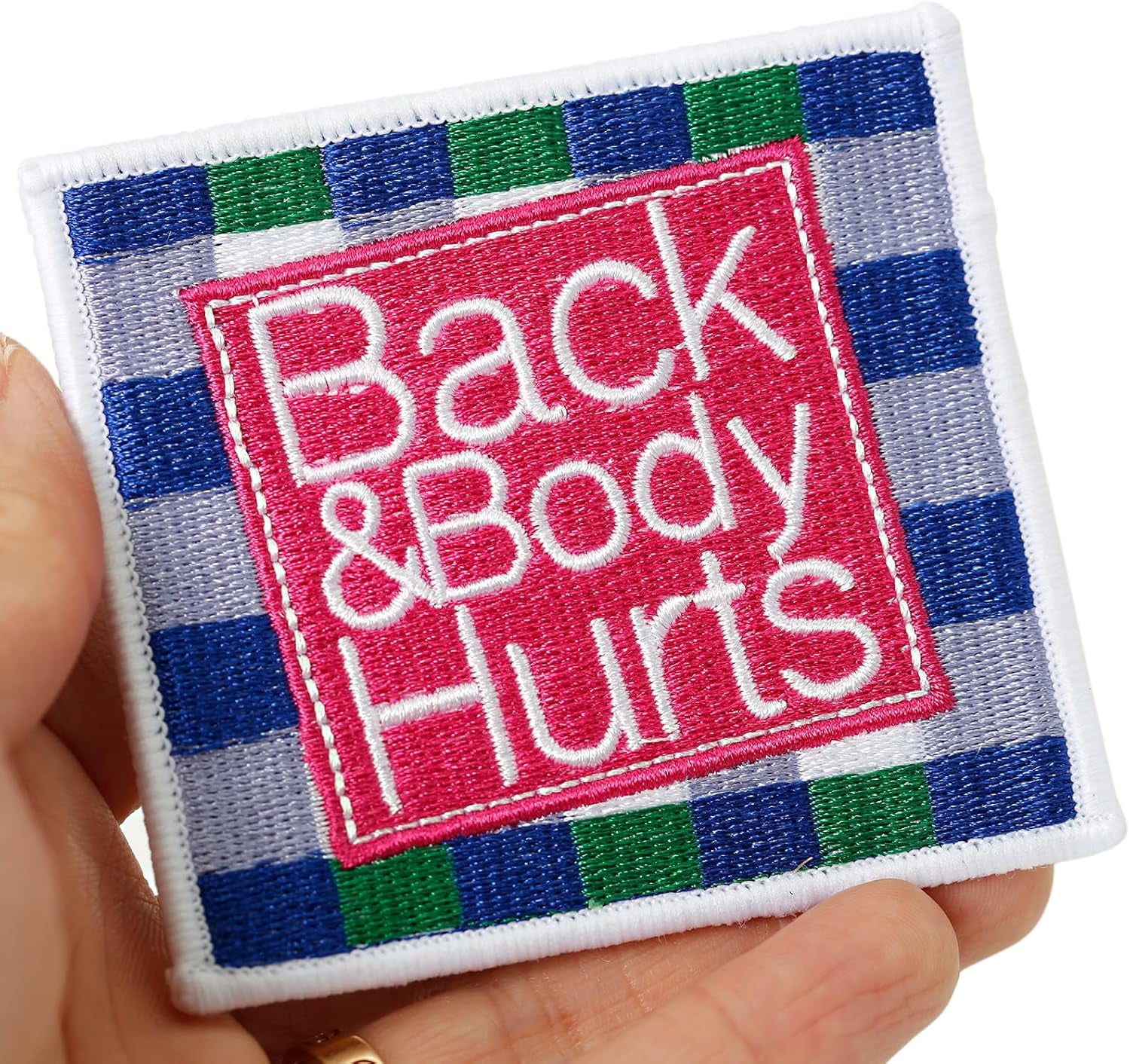 2 Pcs Back and Body Hurts Patches, Funny Morale Patch for Blue Collar Worker Builder, Embroidered Tactical Patch for Backpacks, Hard Hats, Dog Harnesses, Vests, Bags