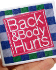 2 Pcs Back and Body Hurts Patches, Funny Morale Patch for Blue Collar Worker Builder, Embroidered Tactical Patch for Backpacks, Hard Hats, Dog Harnesses, Vests, Bags