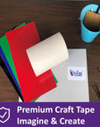 6 Inch X 100 Feet Roll of Paper Transfer Tape with a Medium to High Tack Layflat Adhesive. Works with a Variety of Vinyl. Great for Decals, Signs, Wall Words and More. American Made V0820