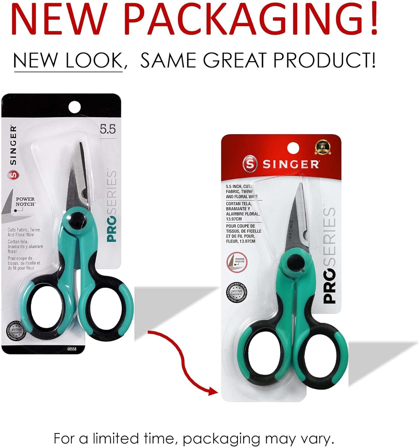 00558 5-1/2-Inch Proseries Heavy Duty Scissors with Power Notch , Teal
