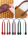 12PCS Bag Handles for Bag Making,23.4" PU Leather Straps for Handbag,Purse Handles for Crochet Bags 6 Colors