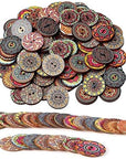 200Pcs Wood Craft Buttons 20Mm Bulk Wooden Buttons for Crafts Vintage Button for Sewing