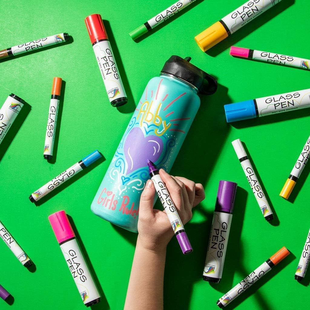 Glass Pen Window Marker: Jumbo Liquid Chalk Window Markers for Glass Washable, Car Marker or Mirror Paint Pen - Car Windows, Storefront Windows & Party, Holiday (3 Pens - Black & White - Wide Tip)