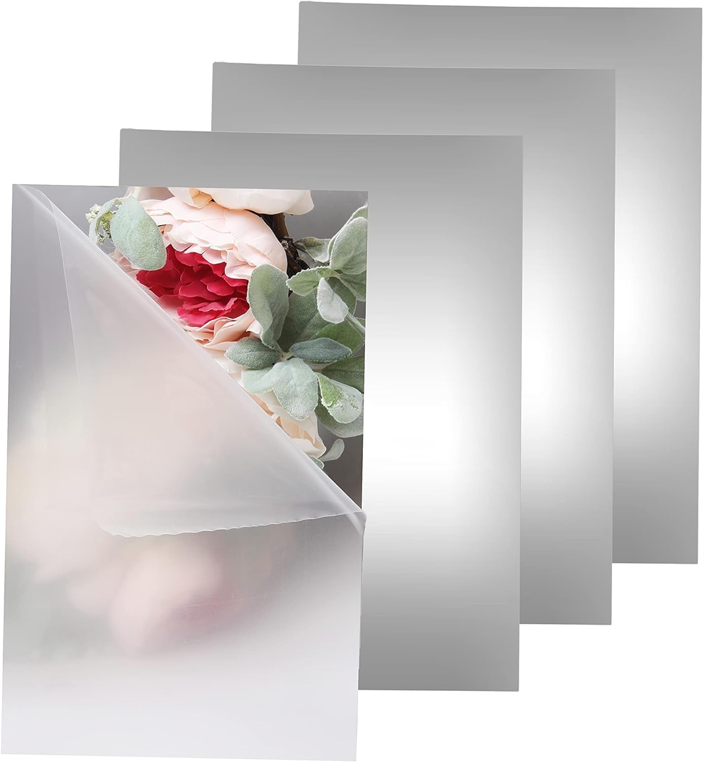 Stick on Mirror Tiles 6 X 9 Inches - Flexible Mirror Tape Sheets, Non-Glass Self Adhesive Stick on Mirror Tiles, Cut Mirror Stickers to Size, Peel and Stick, Great for Crafts and Mirror Wall
