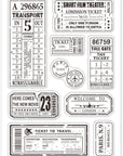 Retro Air Travel and Movie Ticket Silicone Clear Stamps Transparent Stamps for Christmas Birthday Valentine'S Day Cards Making DIY Scrapbooking Photo Album Decoration Paper Craft