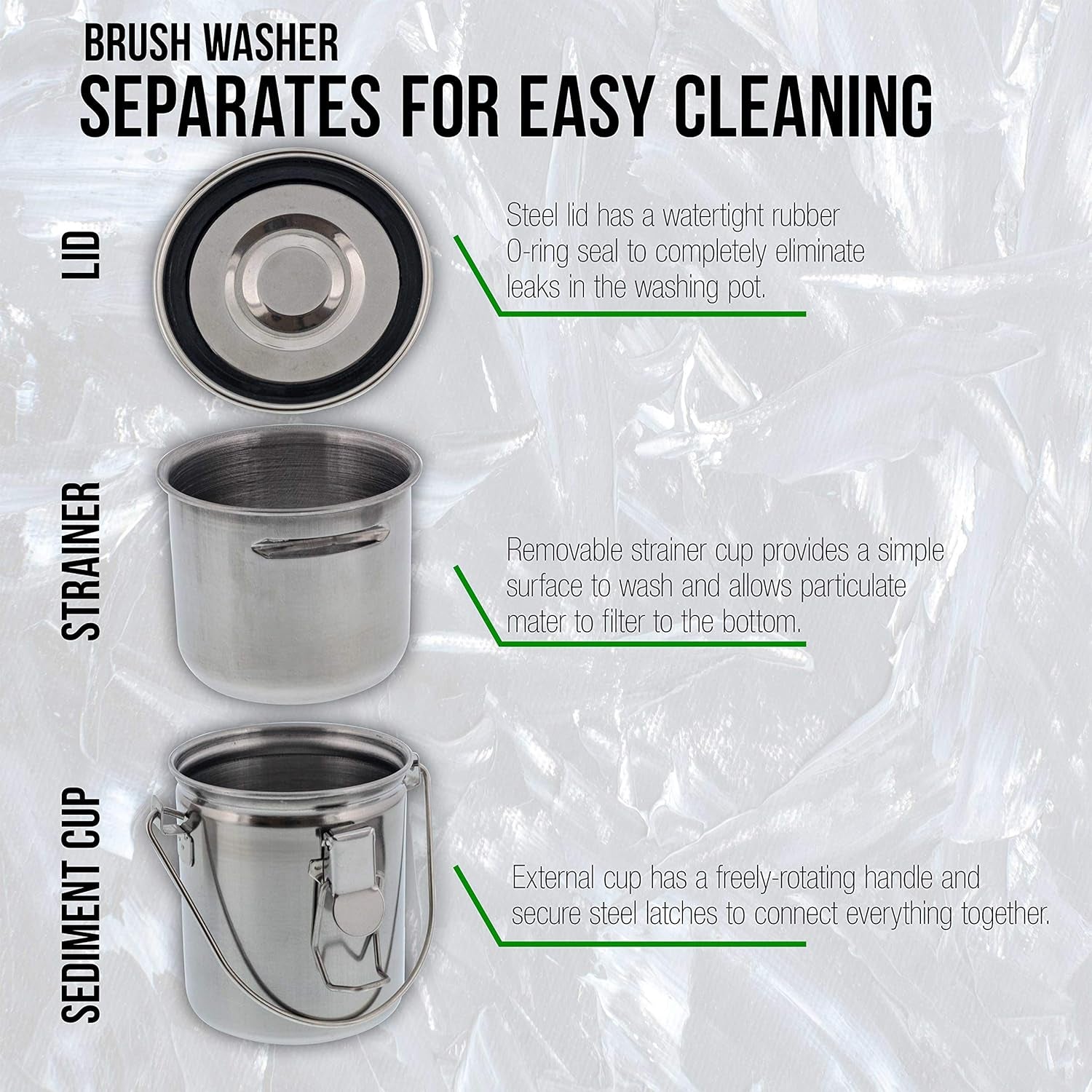 Stainless Steel Leak-Proof Deluxe Brush Washer