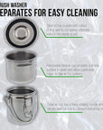 Stainless Steel Leak-Proof Deluxe Brush Washer