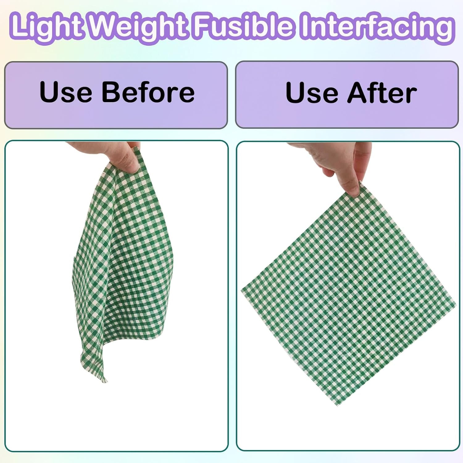 Lightweight Fusible Interfacing for Sewing 11.8 Inch X 54.7 Yard Iron-On Non-Woven Fusible Interfacing White Polyester Single-Sided Interfacing for DIY Crafts Supplies