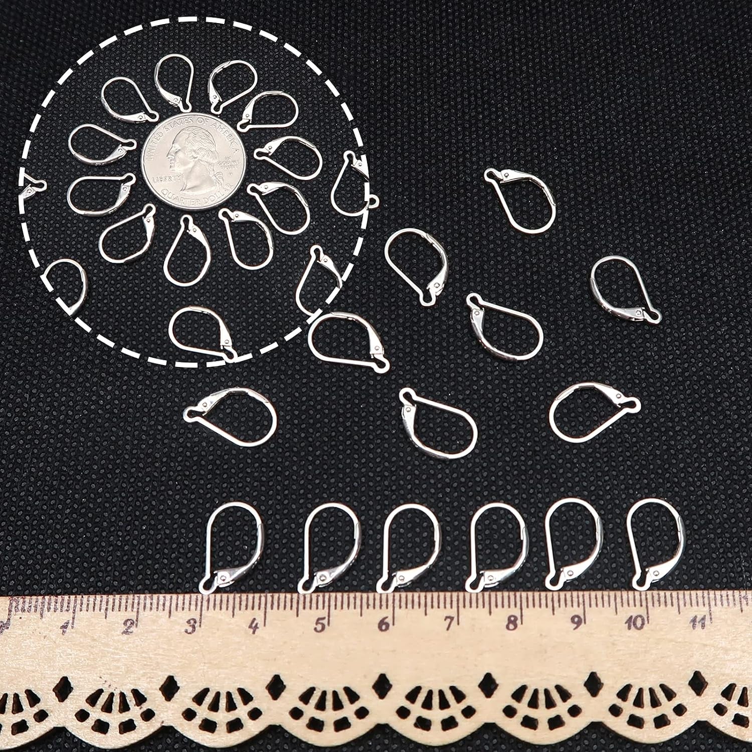 16Pcs 925 Sterling Silver Leverback Earring Hooks Hypoallergenic Interchangeable Dangle Ear Wire 10X16Mm Leverback Earring Findings for Jewelry Making