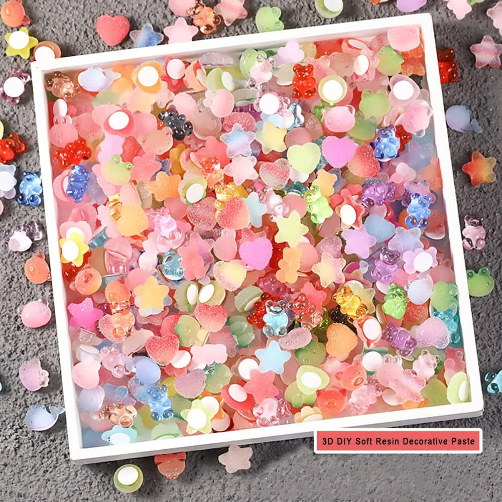 3D Clear Resin Stickers for Big Belly Cups Mugs, Removal without Trace Stickers, 100Pcs Mixed Shapes Resin Self Adhesive Art Stickers Decor for Handcraft/Diy/Photo Album/Hair Accessories/Phone Case/Laptop/Refrigerator
