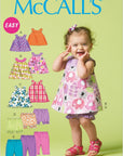 Mccall Pattern Company M6912 Infants Reversible Top Dresses Bloomers and Pants, Size YA5