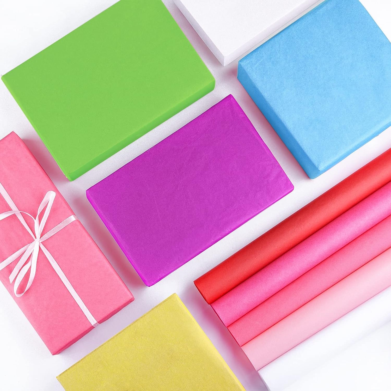 100 Sheets Multicolor Tissue Paper Bulk 20" X 14" Gift Wrapping Tissue Paper 20 Assorted Colored Art Tissue Paper for Craft Floral Birthday Party Festival Gift Wrapping Decorative(100)