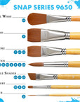 Snap White Synthetic Paint Brush Set for Acrylic and Watercolor, Includes 4 Paint Brushes