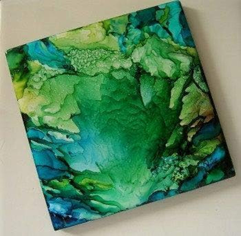12 Pack of Glossy White Glazed Ceramic Tiles for Alcohol Ink Painting, Decorating, Arts & Crafts, 4.25 X 4.25 Inch Square, Ready-To-Paint Ceramics