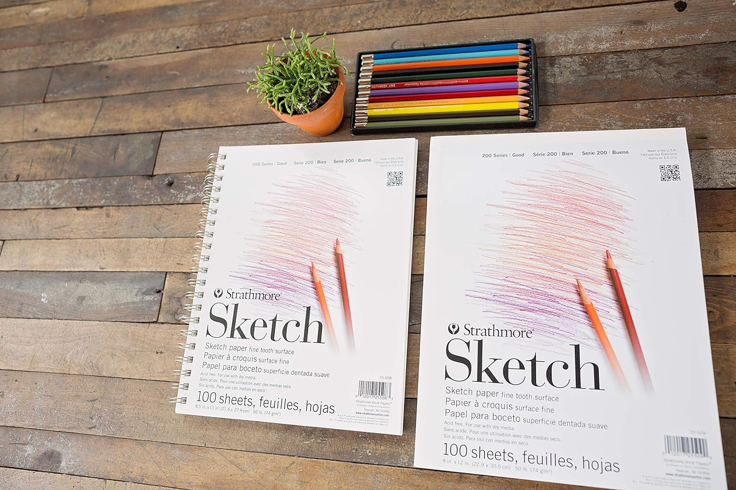 200 Series Sketch Pad, 9X12 Inch, 100 Sheets, Tape Bound - Artist Sketchbook for Drawing, Illustration, Art Class Students
