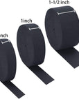 3 Rolls Sewing Stretch Elastic Band Spool, 3/5, 1, 1-1/2 Inch in Width, 5.5 Yards/Roll (Black)
