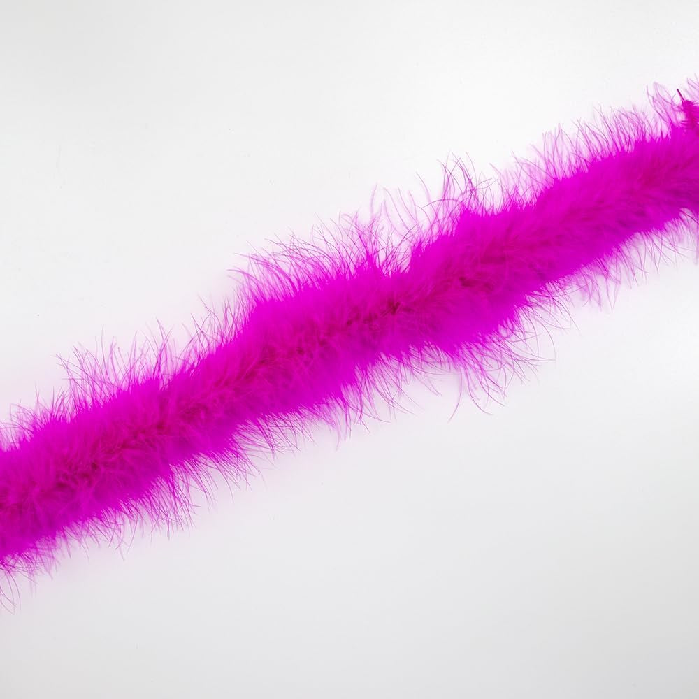 Wanruida 2 Yards 20G Rose Fluffy Marabou Feather Boa for DIY Craft Sewing Trim Home Wedding Party Christmas Decoration