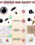 120Pcs 16Mm 3D Glitter Plastic Safety Eyes for Amigurumi Trapezoid Craft Crochet Doll Eyes with Washers Stuffed Animal Eyes for DIY of Puppet, Bear Plush Animal(6 Colors)