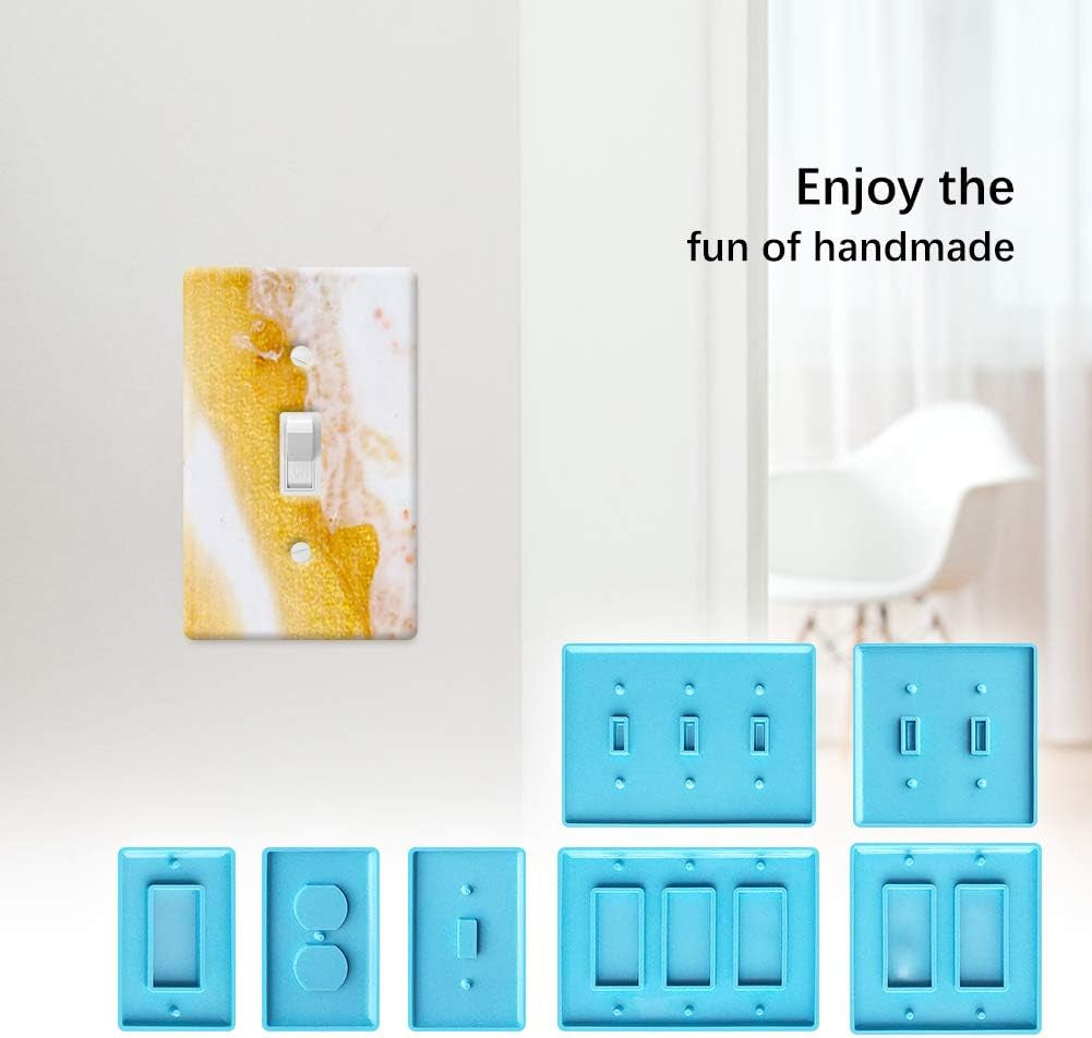 Light Switch Cover Resin Molds,Switch Socket Panel Plaster Mold for Epoxy Resin Epoxy Molds,Switch Plate Silicone Mold Outlet Cover Molds for DIY Crafts Making Home Decor（7Pcs）