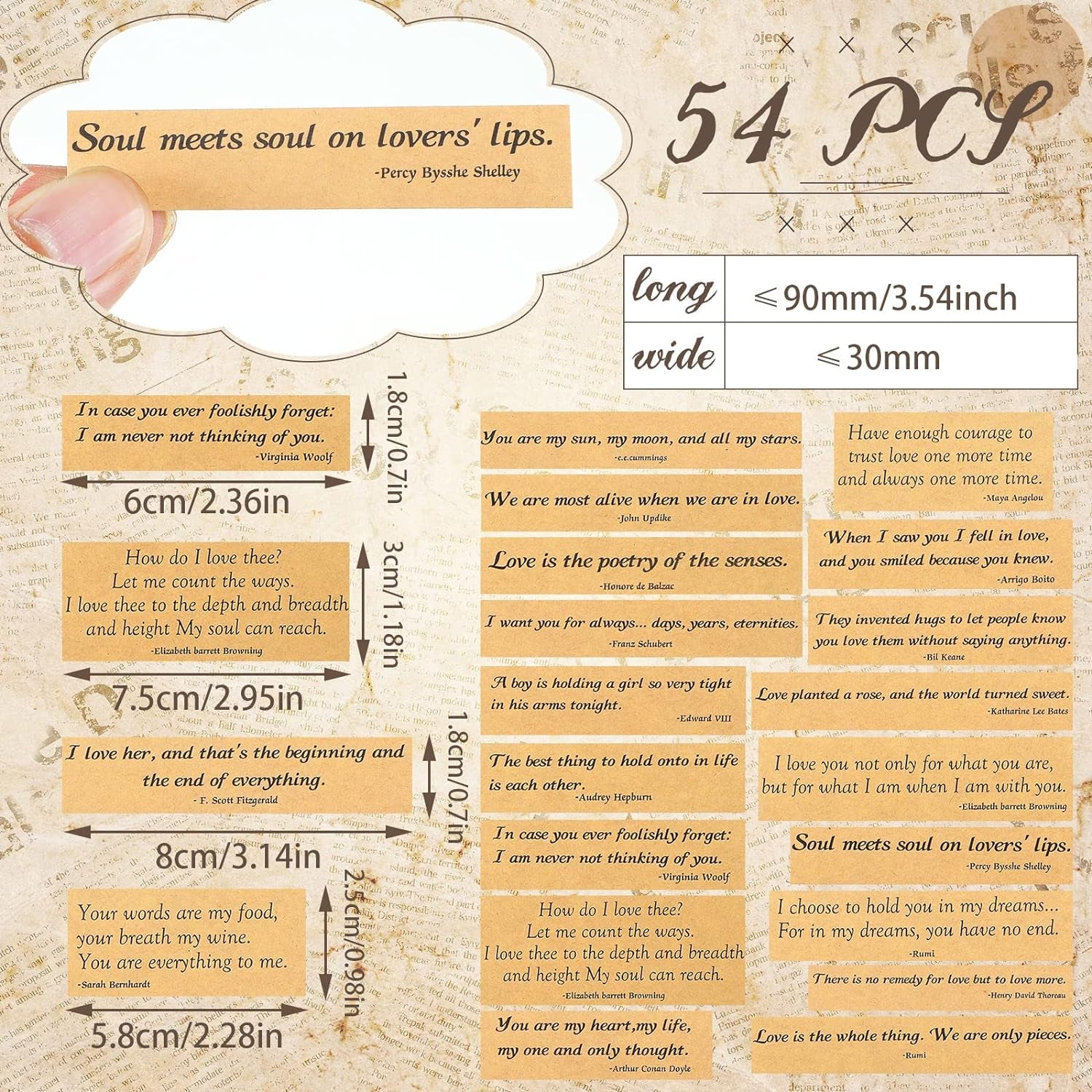 50 Sheets Talk Scrapbook Stickers Vintage Aesthetic Quote Stickers Phrases Words Scrapbooking Stickers for DIY Crafts Journaling Supplies Art Junk Journal Collage Album Embellishment
