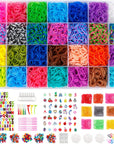 21900+ Loom Bands Refill Kit with Organizer, 20000+ Rubber Bands in 41 Colors, 1000 Clips,280 Beads, 5 Tassels, 5 Crochet Hooks and More, Bracelet Making Set for Girls Boys Christmas Gift