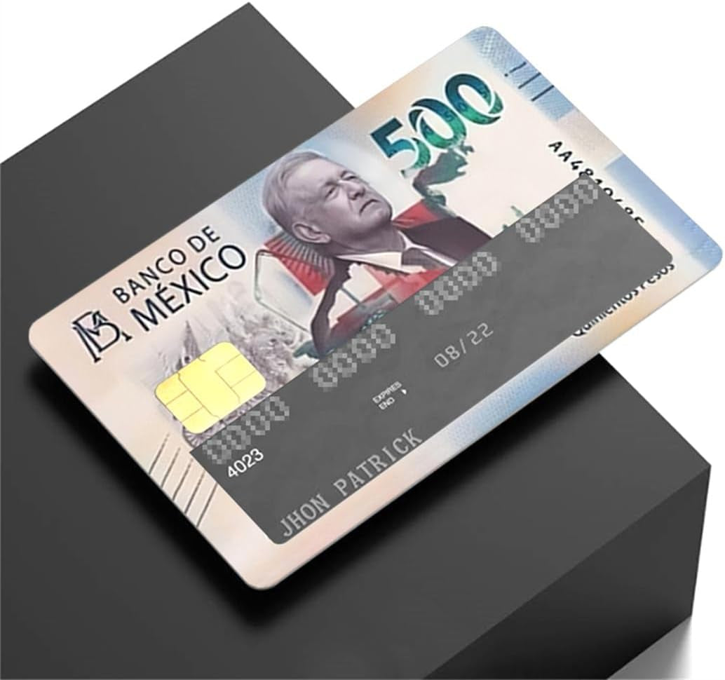 Credit Card Sticker Small Chip Debit Card Skin Cover Mexican Bank Card Transportation, Key, Debit, Credit Card Skin Removeable (500-3)