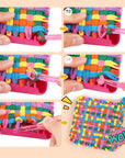 Weaving Loom Kit Toys for Kids and Adults, Potholder Loops Crafts for Girls Ages 6 7 8 9 10 11 12, 7" Pot Holder Loom Knitting Kits and Gifts for Kids and Beginners, Make 6 Masterpieces