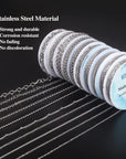 Necklace Chains for Jewelry Making, 78.7 Feet 10 Rolls 304 Stainless Steel Jewelry Chains for DIY Necklace Bracelet Jewelry Making with Stainless Steel Jump Rings/Lobster Clasps/Connectors