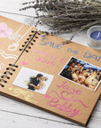 Scrapbook Photo Album - 8 X 8 Inch, 60 Pages, Kraft Paper, Ribbon, Corner Protectors, Suitable for Travel, Graduation, Memories