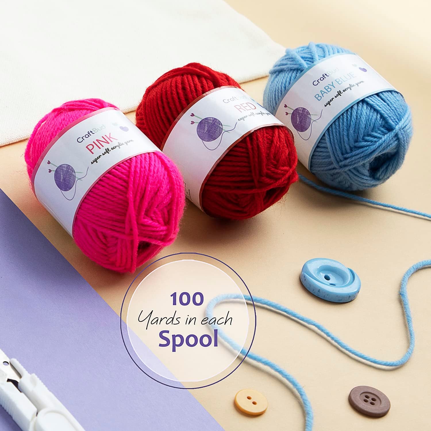 Soft Yarn 2400 Yards (24X50G), Acrylic Yarn for Crocheting & Knitting, 24 Vivid Colors, Perfect for Crafts, Amigurumi Yarn Set
