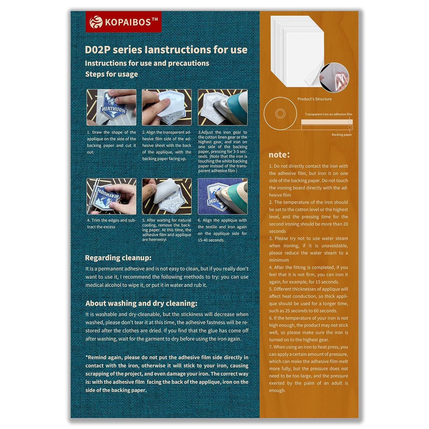 KEPAIBOS Double Sided Iron on Adhesive Sheets with Backing Easy-Iron Permanent Fusible Patch Fabric Glue A4 Size 20 PCS (Lightweight M)