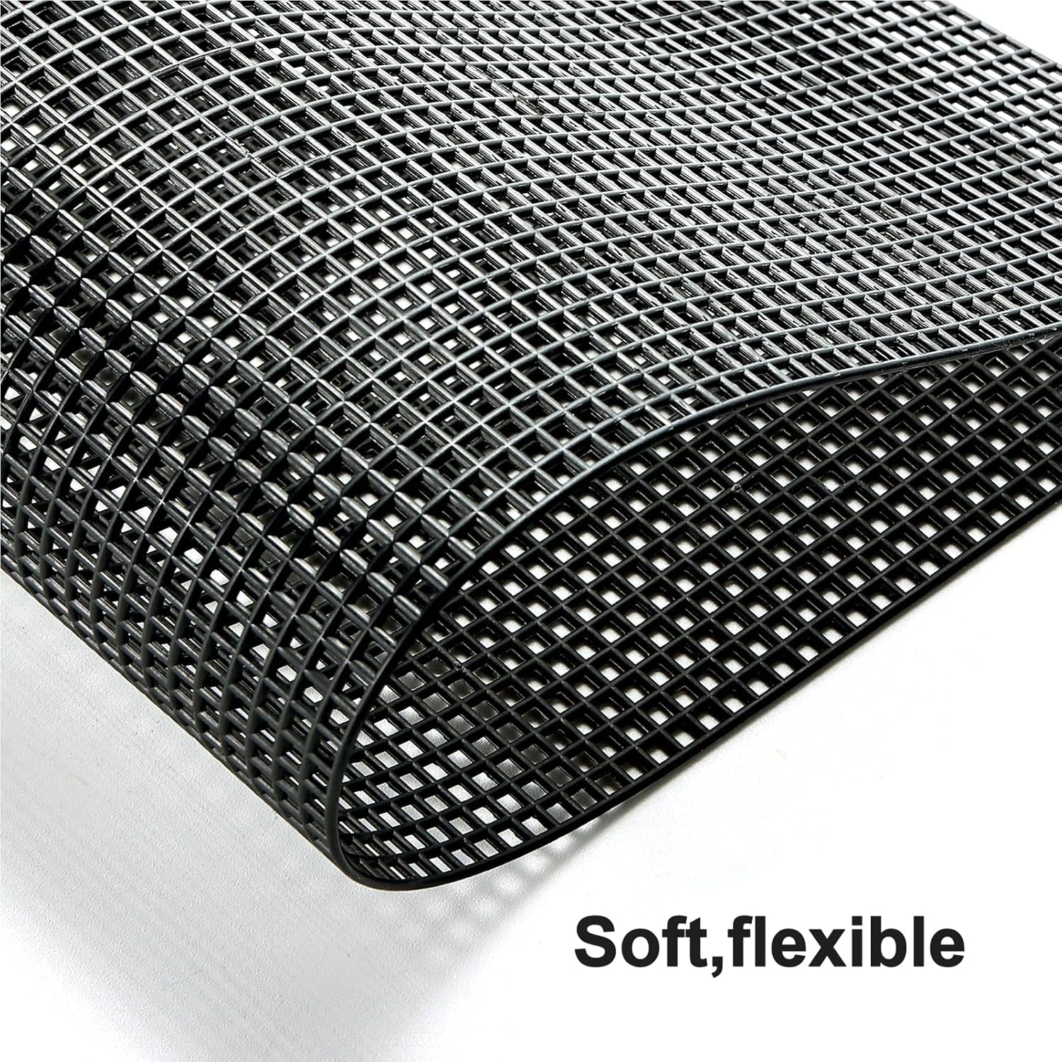4 Pieces 7 Count Black Plastic Mesh Canvas Sheets for Embroidery, Acrylic Yarn Crafting, Knit Crochet Projects and Make Aquarium Dividers (10.5 X 13.5 Inch)