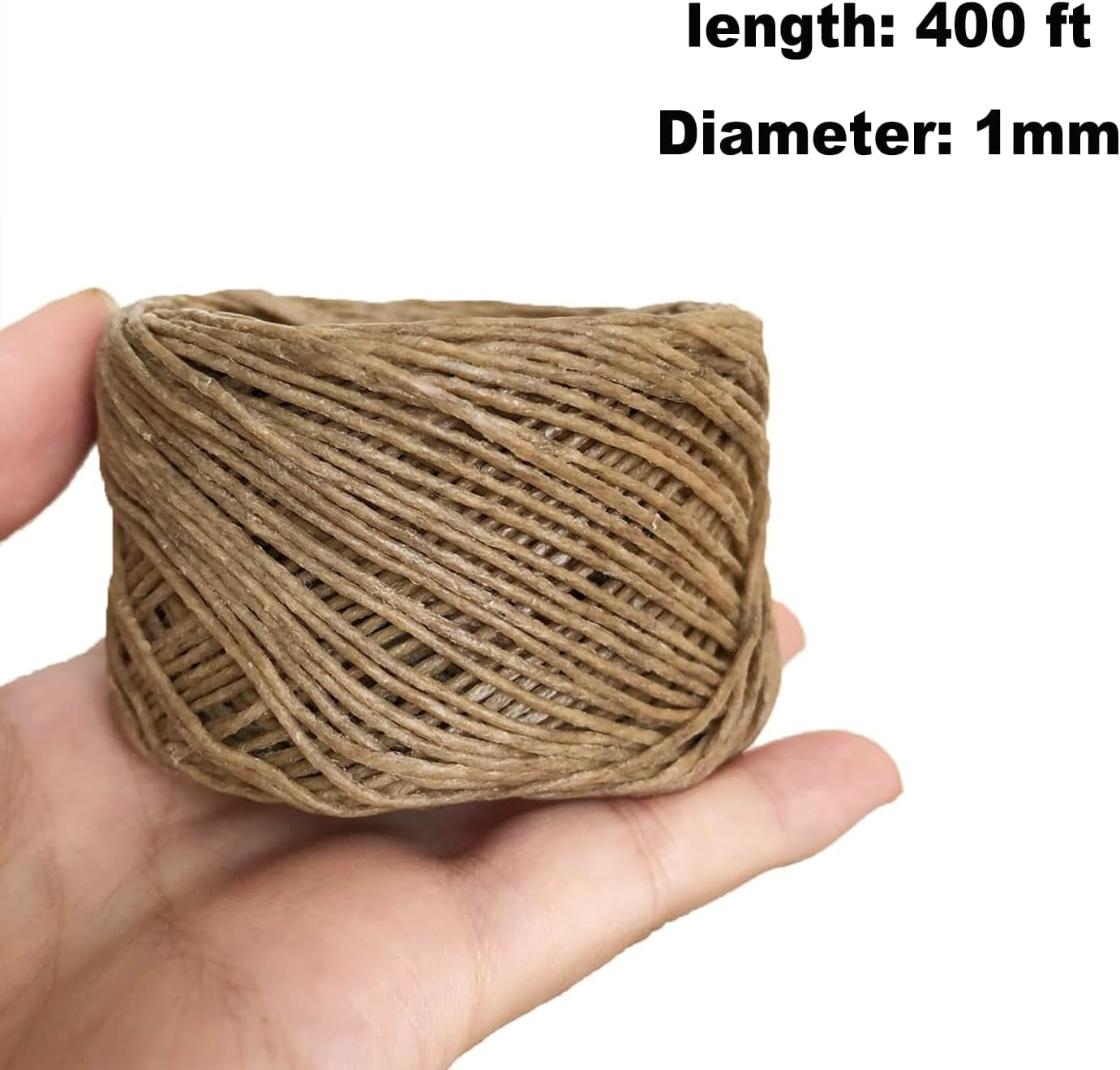 400 Ft Hemp Candle Wick 2 Spools 100% Organic Hemp Wick Candle Wick Hemp Candle Wick for DIY Candle Making, Craft Making, Smoke, Standard Size（1Mm）