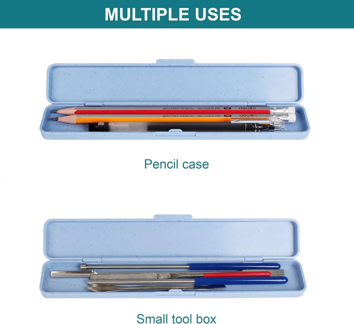 Small Pencil Box - Plastic Pencil Case - Pencil Cases for Adults,Pencil Case Aesthetic,Multipurpose Brushes Box, Cosmetic Pencil Cases,Travel Toiletry Cases