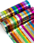 30 Rolls Washi Tape,Multi-Colored & Gold Metallic Washi Masking Tape - 8Mm X 4M Rainbow Paper Tape for DIY Crafts (Mix)