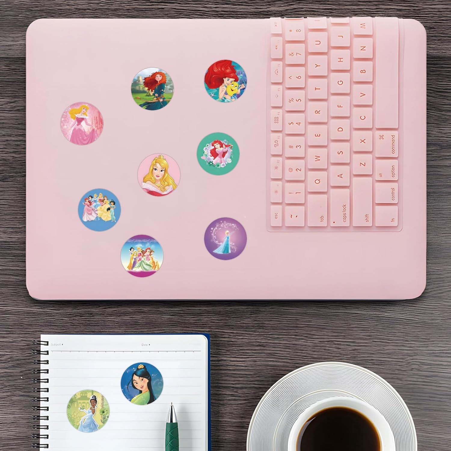1000Pcs Princess Stickers, 20 Patterns Decals Rolls Self Adhesive Seals for Scrapbooking Cards Envelopes Gifts