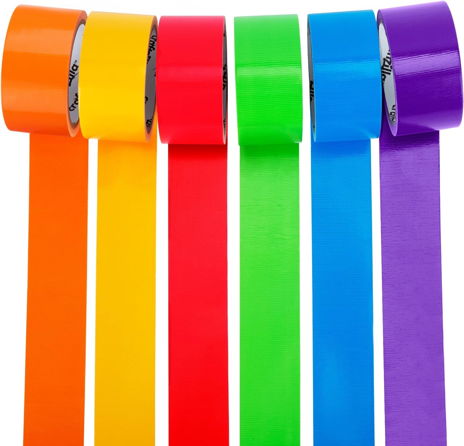 Rainbow Colored Duct Tape Pack - 6 Bright Duct Tape Colors - 10 Yards X 2 Inch - Colored Tape Rolls - Multipack for Arts - Colored Duct Tape Variety Pack