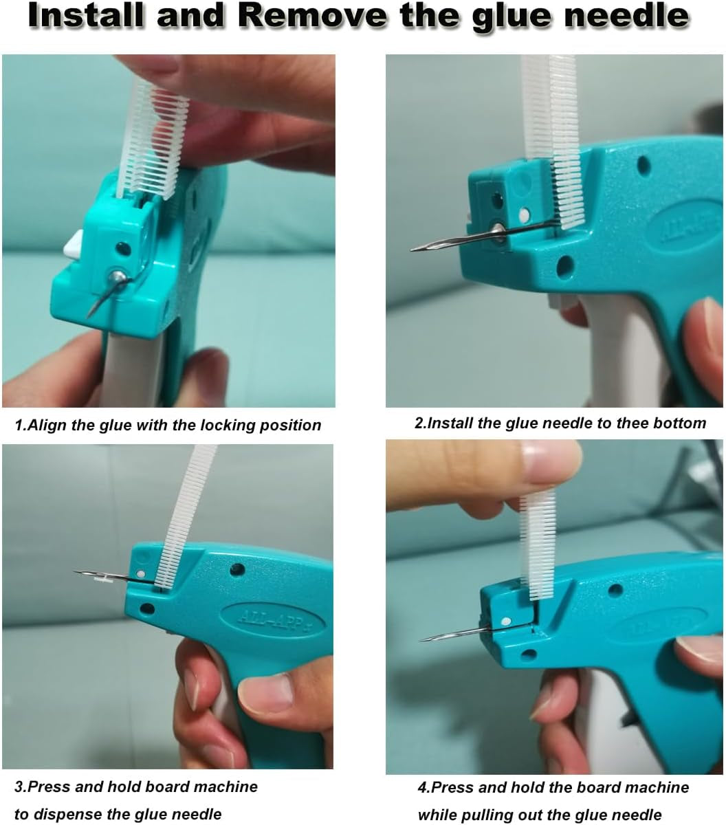 Quick Clothing Fixer,Quilt Tacking Gun, Mini Stitchy Gun,Tagging Stitch Tool for Clothing,Mini Stitch Hemming Gun for Clothes (Blue)