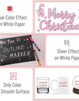 - Double Line Outline Markers, 10 Colors, Shimmer Markers, Self-Outline Metallic Markers, Outline Pens, Craft Pens